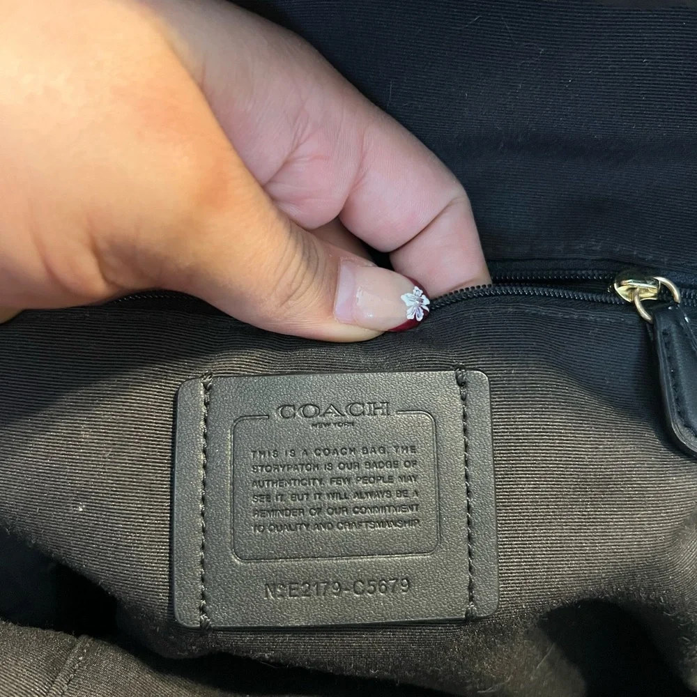 Coach Men’s Dark Brown Signature Canvas Backpack with Black Trim - Picture 5 of 5